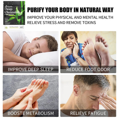 10PCS Herbal Detox Foot Patches – Deep Sleep & Stress Relief | Natural Foot Care Stickers for Body Detox & Relaxation