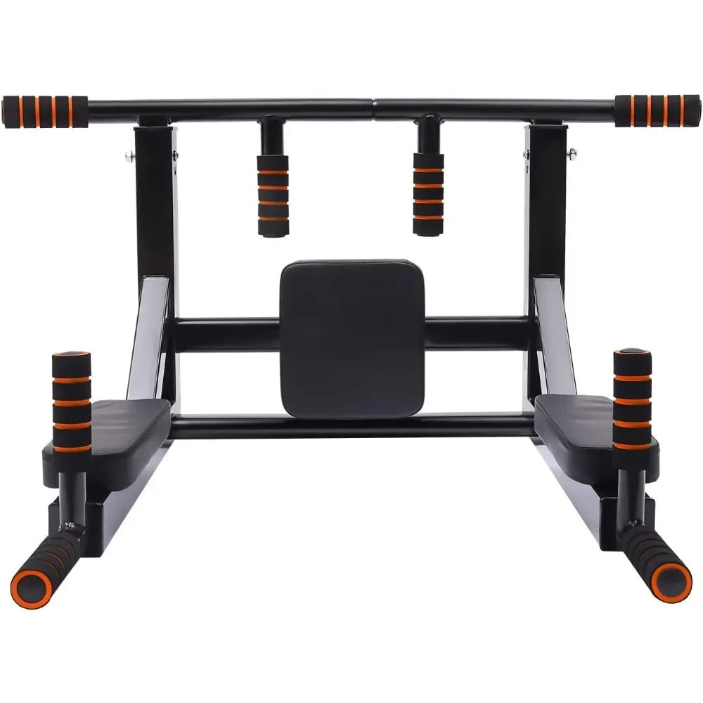 Multi-Grip Wall Mount Pull-Up Bar & Dip Station – Heavy-Duty Home Gym Fitness Equipment