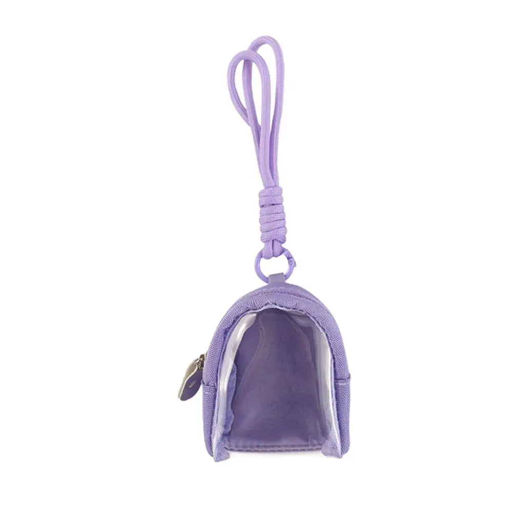 Tamagotchi Paradise Transparent Storage Bag - Portable Mini Display Case, Keychain Charm Organizer and Backpack Accessory