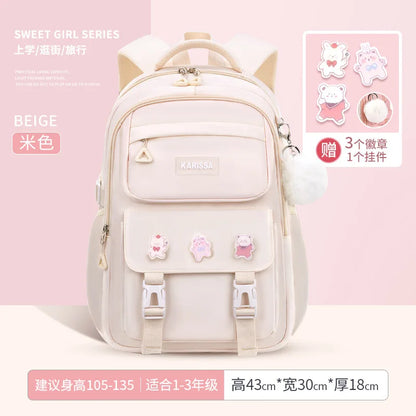 Girls’ School Backpack Set – Kawaii Water-Resistant Bookbags for Elementary Kids, Primary School Bag