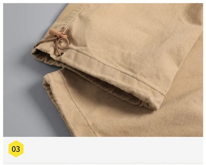 Men's Large Pocket Loose Overalls — Outdoor Sports & Tactical Jogging Pants with Elastic Waist, Pure Cotton Casual Workwear