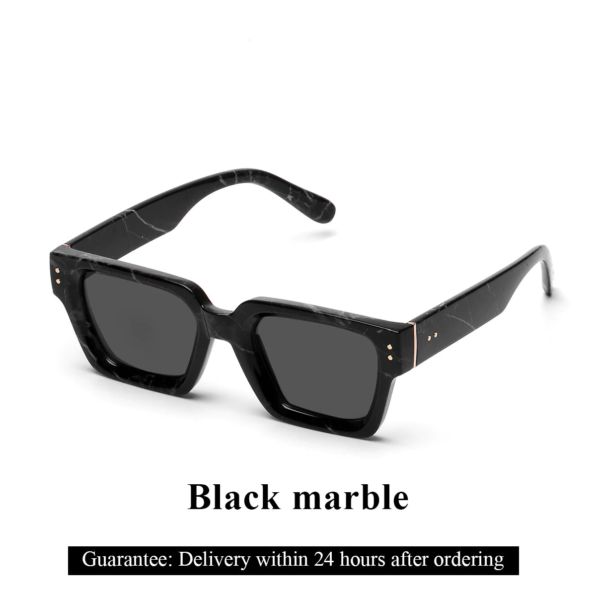 Ruiao Retro Black Millionaire Sunglasses – Luxury Square Designer Shades for Men & Women (2024)