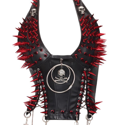 Y2K Gothic Spiked Tank Top - Punk Rock Emo Grunge Festival Style for Women