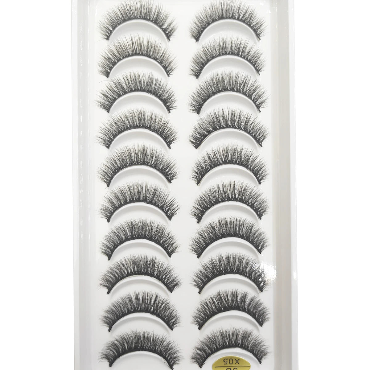 10 Pairs 3D Mink False Eyelashes – Soft Natural Cross Messy Dense Lash Extensions Makeup