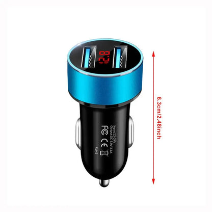 JMGC001A Intelligent Dual USB Car Charger - Multifunctional with Digital Display for Vehicle Charging