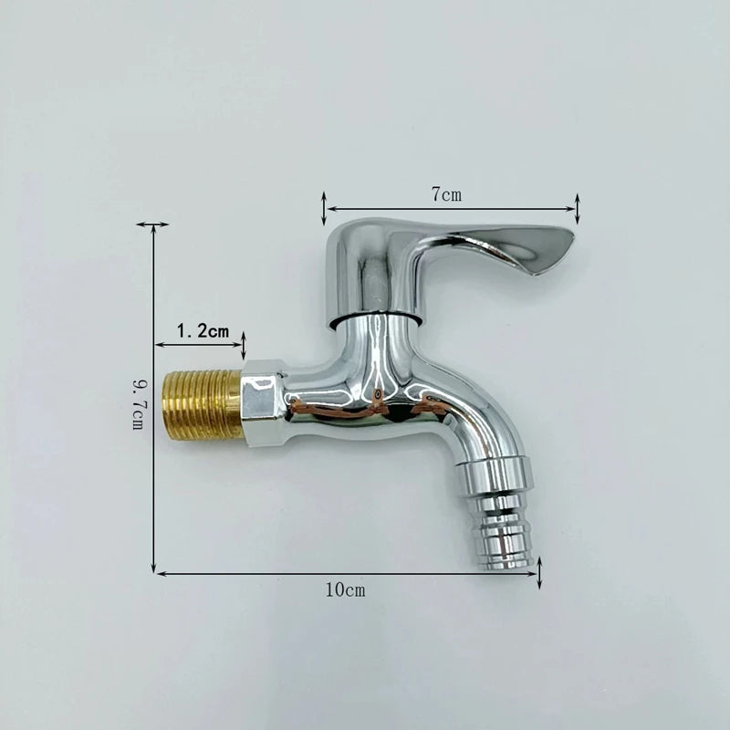 1/2" Wall Mounted Garden Faucet – Male Washer Tap with Quick Connector, Plastic Outdoor Water Hose Valve for Balcony & Garden Use