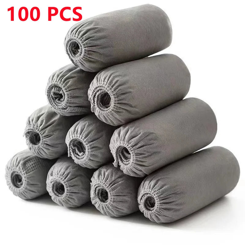 100 Count Disposable Boot & Shoe Covers – Non-Slip Foot Booties for Indoor & Outdoor Use, Home & Workplace Protection