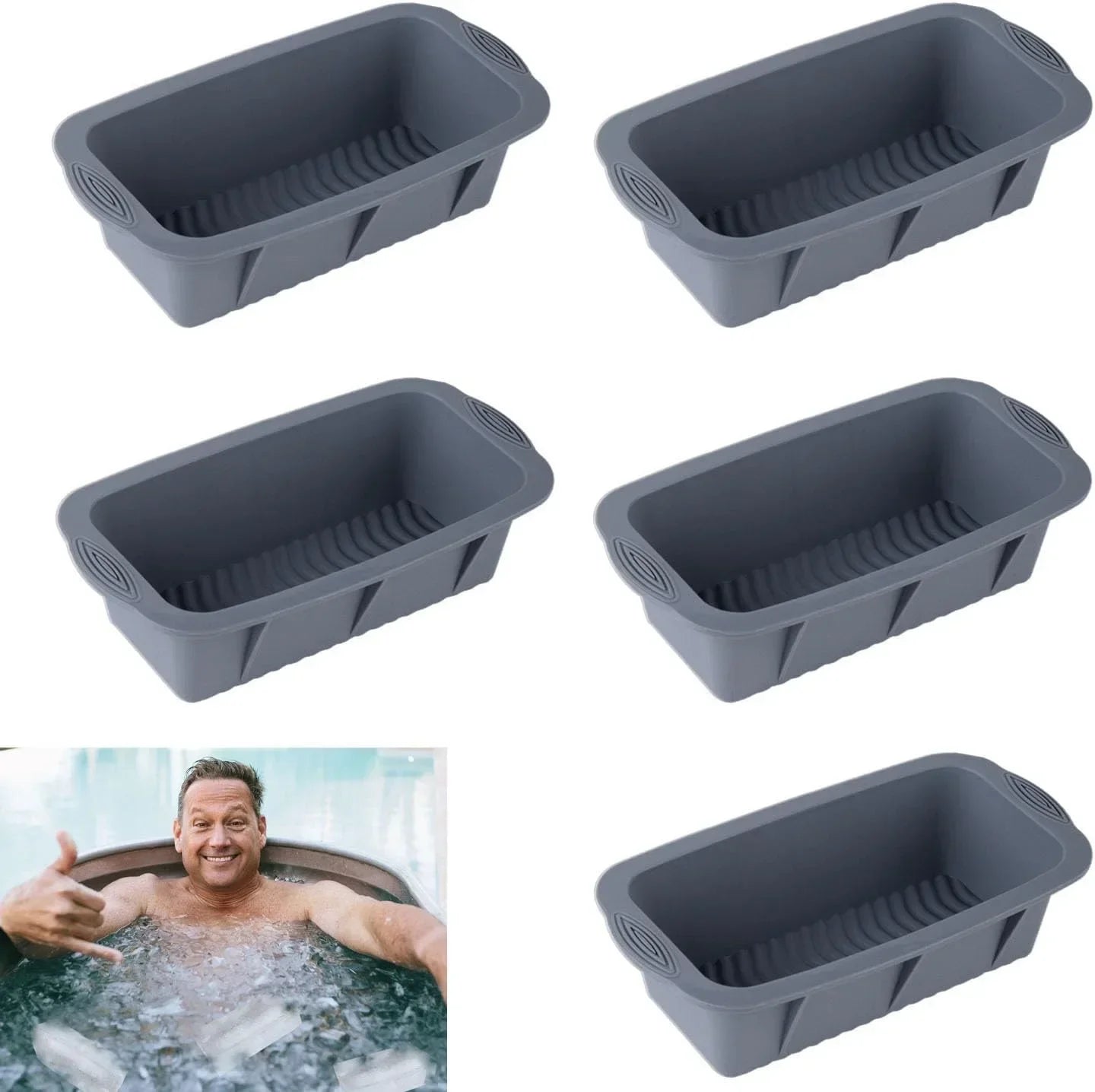 1/3/5PCS Oversized Silicone Ice Cube Mold – Efficient Large Ice Crate for Ice Bath, Ice Bucket & Ice Blocks