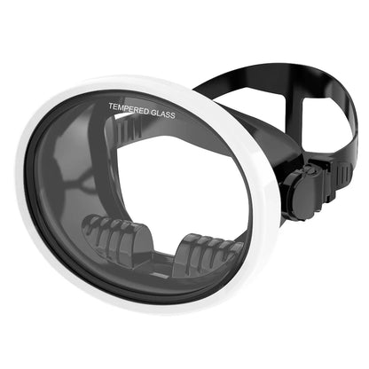 Oval Diving Mask with Tempered Glass Lens – Retro Spearfishing Scuba Goggles, Panoramic Wide View Mask for Adults Outdoor Diving Gear