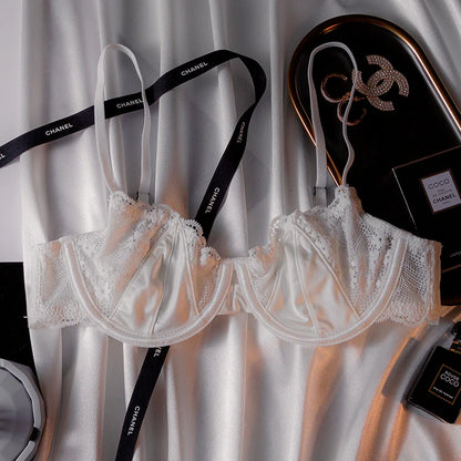 Sexy Lace Half Cup Bra - Ultra-Thin Women’s Push Up Lingerie for Lift, Support & Elegant Style