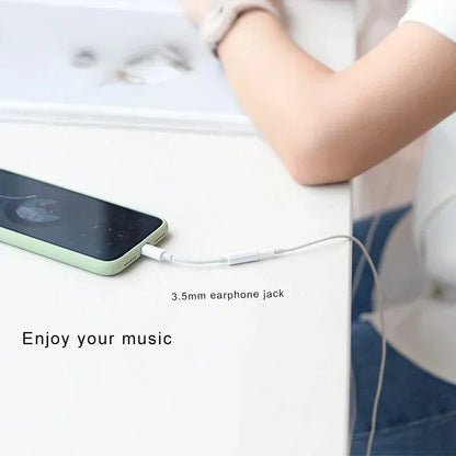 Lightning to 3.5mm Headphone Adapter for iPhone 11-15, Pro Max, SE 2020, XS, XR, X, 8, 7 – AUX Audio Cable for iOS Devices