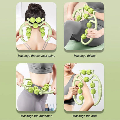 9-Wheel Fascia Muscle Roller – Cellulite Massage Tool for Relieving Muscle Soreness & Reducing Thigh, Calf, and Arm Cellulite