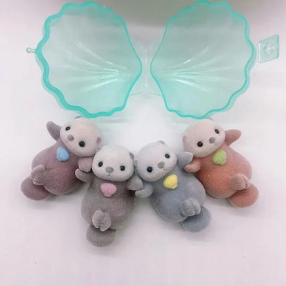 Genuine YELL Gashapon Capsule Toy – Kawaii Flocking Otter Figures for Kids, Desk & Collectible Decor