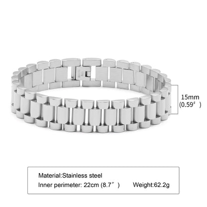 Vnox Stainless Steel Watchband Bracelet for Men & Women – Classic Link Chain Bangle Unisex Jewelry