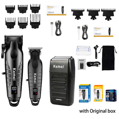 Kemei Hair Clipper Kit — Electric Trimmer & Shaver for Men, KM-2290/2293/1102