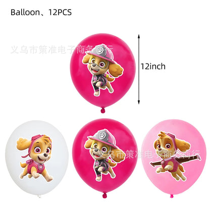PAW Patrol Skye Pink Birthday Party Decorations Set – Foil Balloon Backdrop, Disposable Tableware & Baby Shower Supplies for Girls Kids Gifts