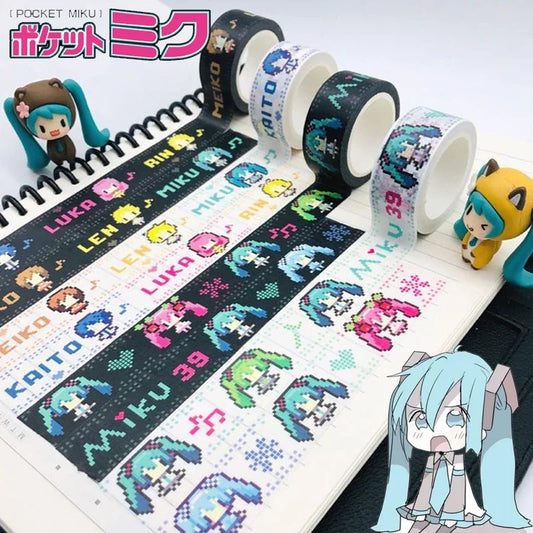 Hatsune Miku Anime Washi Tape — Waterproof Cartoon Paper Tape for Crafts, School Stationery & Gifts