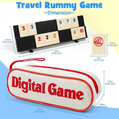 Rummy Cube Game Set – 106 Tiles, 4 Player Racks, and Portable Case for Family Game Nights and Travel