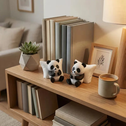 Cute Panda Sculpture Ornament - Creative Desktop, Office & Car Decor Collectible Figurine