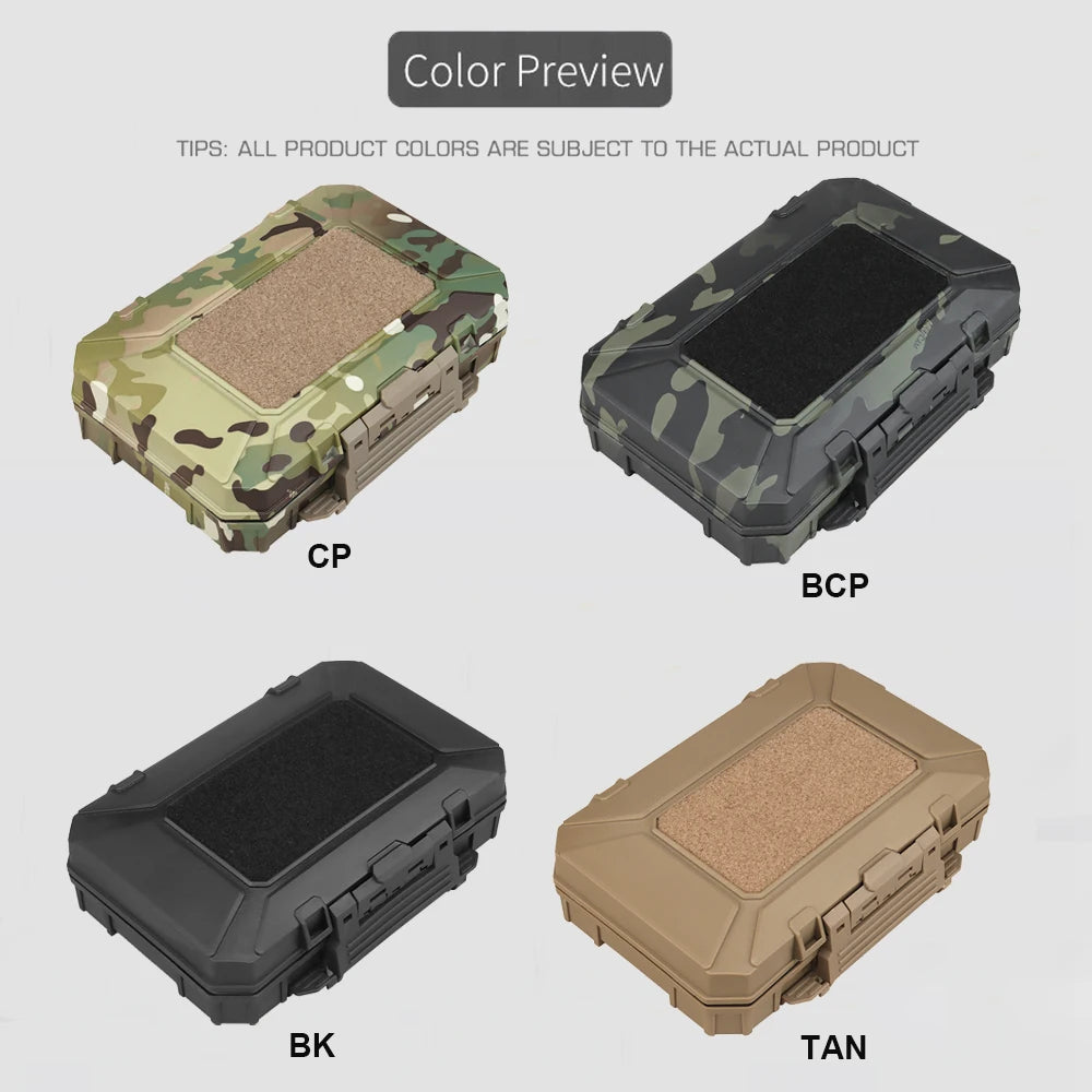 Molle Tactical Waterproof Case - Shockproof Double Sponge Protective Pouch, Lockable Battery and Mobile Phone Airsoft Vest Gear Cases