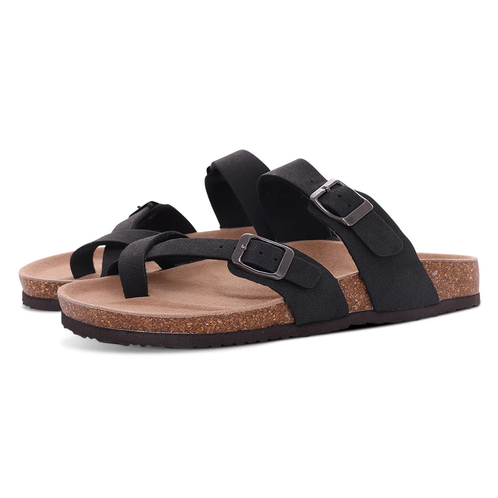 Comwarm Women’s Suede Mules & Men’s Cork Insole Clogs – Arch Support Sandals for Outdoor, Beach, and Home Slides