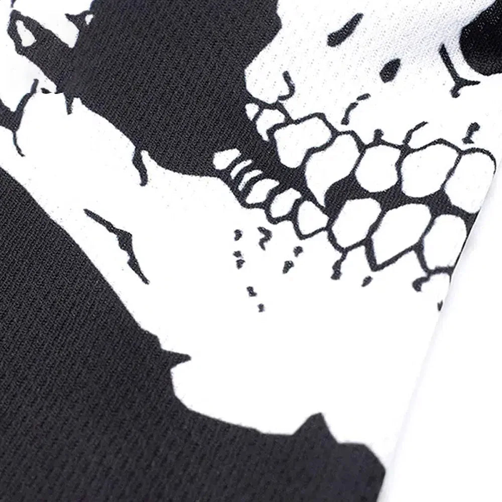 Skull Print Balaclava Mask - Full Face Halloween Cosplay Hood for Motorcycle Riding & Outdoor Use