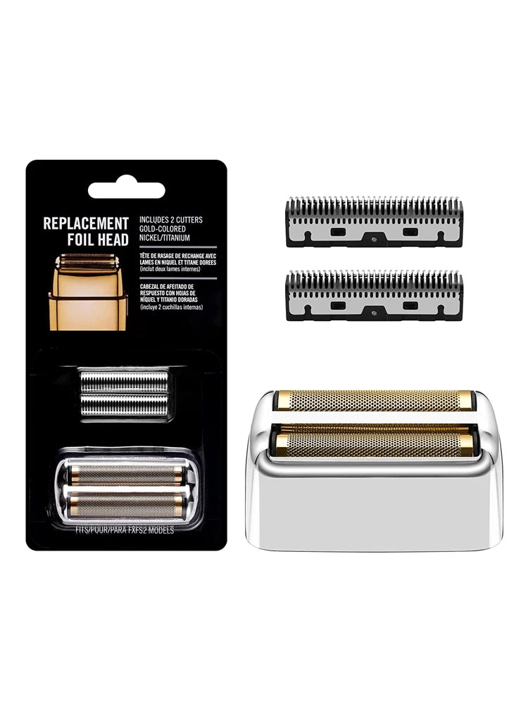 Professional Replacement Foil & Blade Set for BaByliss PRO FXFS2 Cordless Double Foil Shaver – Gold Barber Shaver Parts