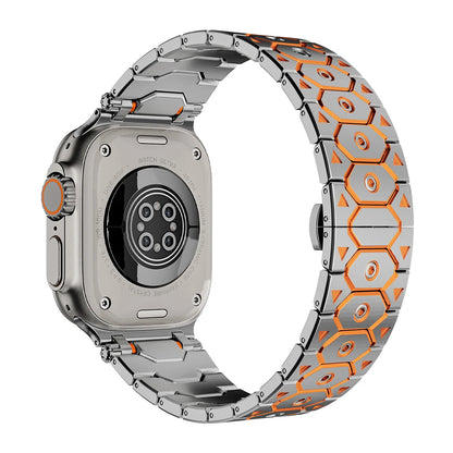 Luxury Titanium Color Apple Watch Band – Stainless Steel Metal Bracelet Strap for Ultra 2, Series 10–5, 42/44/45/49mm iWatch