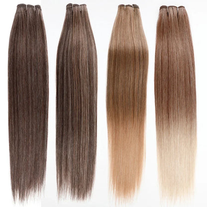 26" Ombre Straight Synthetic Hair Extensions – Smooth Weaving, Full Blue Hair Bundles from Root to End