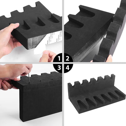 3/4/6 Slot Foam Gun Rack - Universal Pistol Holder for Glock, Handgun Display Stand & Gun Safe Organizer