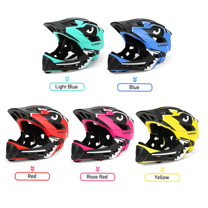Kids Detachable Full Face Bike Helmet - Child Cycling, MTB, Skateboarding, Roller Skating & Motorcycle Sports Helmet