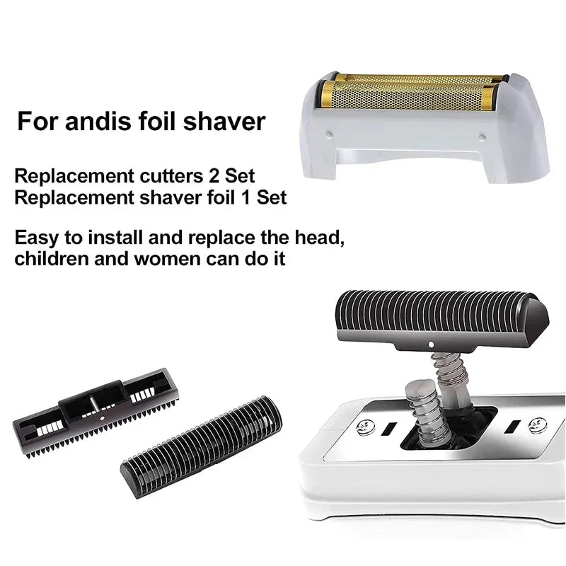 Andis Shaver Replacement Foil & Cutters – For Profoil Lithium Plus 17205 Barber Electric Razor & Beard Shaving Attachment