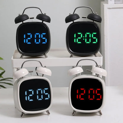 LED Digital Alarm Clock – Voice Control, Date & Temperature Display, Adjustable Brightness & Snooze, 12/24H Table Clock