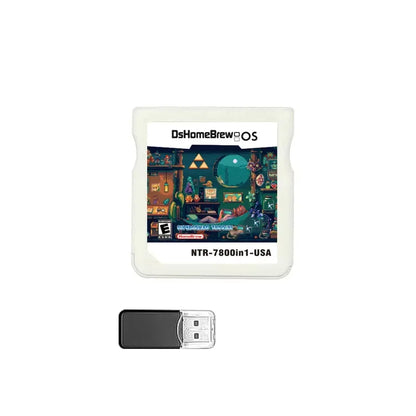 DS 7800-in-1 Game Card SDHC Adapter - 64GB TF Memory Card for NDS NDSL 3DS XL 2DS XL Consoles
