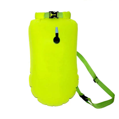 Inflatable Swimming Buoy Tow Float – Double Air Bag with Waist Belt, Dry Bag for Water Sports & Swimming Storage
