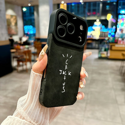 Microfiber Leather Phone Case for iPhone 11-17 Air Pro Max Plus - Luxury Hip-Hop Protective Cover