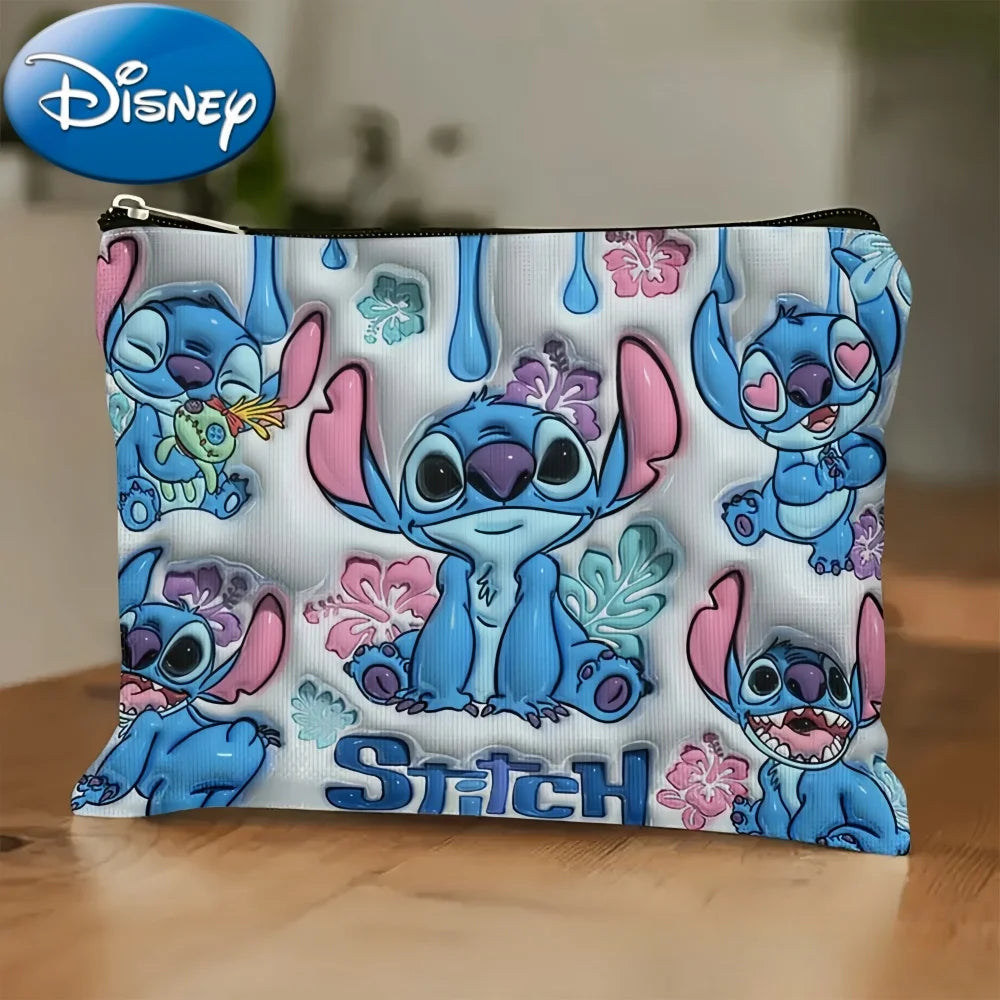 Kawaii Disney Stitch Girls Makeup & Pencil Bag — Portable Large-Capacity School Supplies, Wash Bag & Toy Gift