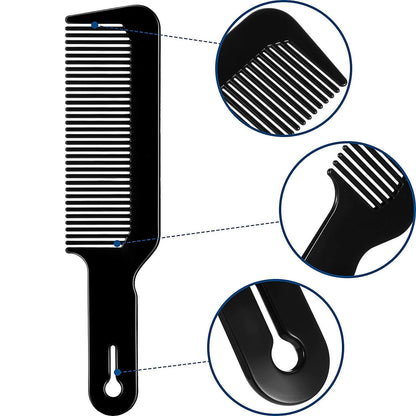 Portable Hairdressing Comb – Wide Tooth Flat Top Clipper Comb for Oil Head Styling & Heat-Resistant Use