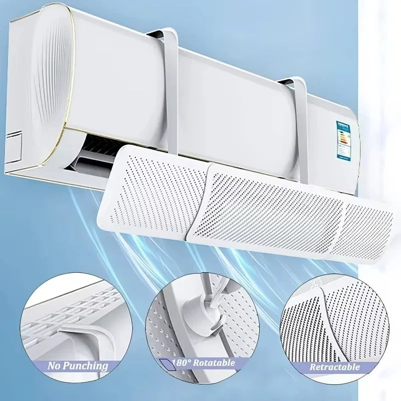Adjustable Air Conditioning Windshield – Anti-Direct Blowing AC Vent Deflector & Dust Cover