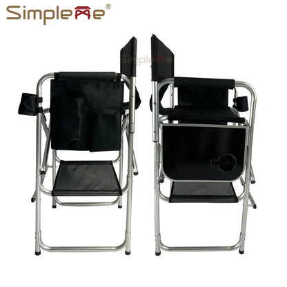 28-Inch Lightweight Aluminium Folding Director Chair – Tall Salon Makeup Chair