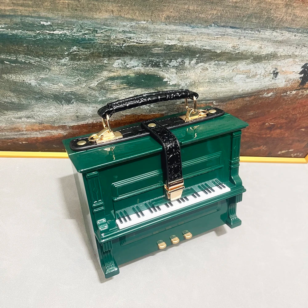 Luxury Designer Piano-Shaped Handmade Crossbody Shoulder Bag for Women – Elegant Purse, Messenger & Banquet Bag