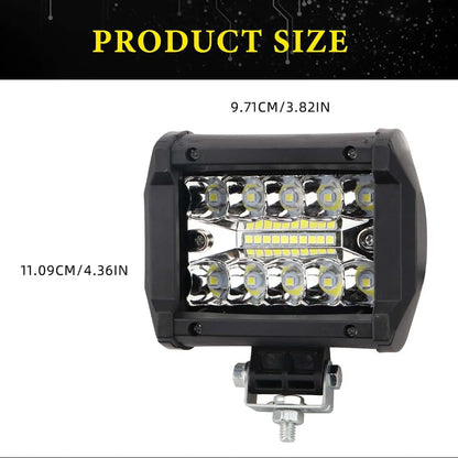 12V Off-Road LED Light Bar – Super Bright 6000K Spot & Flood Combo Work Light for Car, SUV, 4x4, Boat & ATV Headlight Barra LED Lighting Accessories