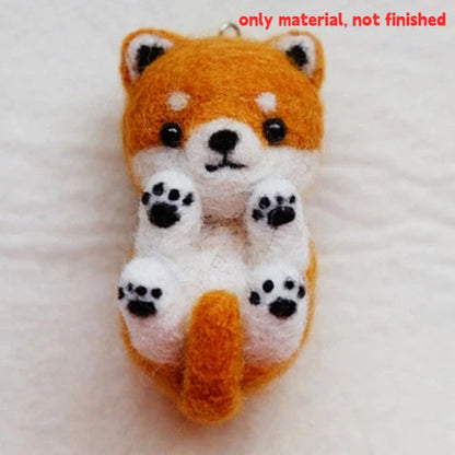 DIY Wool Needle Felting Kit - Handmade Sheep Felt Cat Craft Material Set for Beginners & Creative Gifts