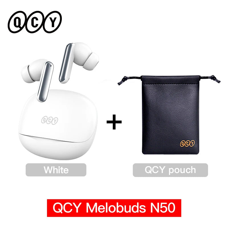 QCY Melobuds N50 Wireless Earphones – Bluetooth 5.4, ANC, 6-Mic Clear Call, Multipoint Connection Earbuds