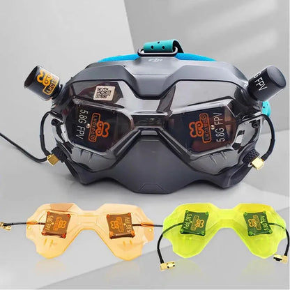 LHCXRC HD-02 FPV Antenna - 5.8GHz 8.4dBi Directional Patch & Stubby LHCP Antenna Combo for DJI HD 2 Goggles