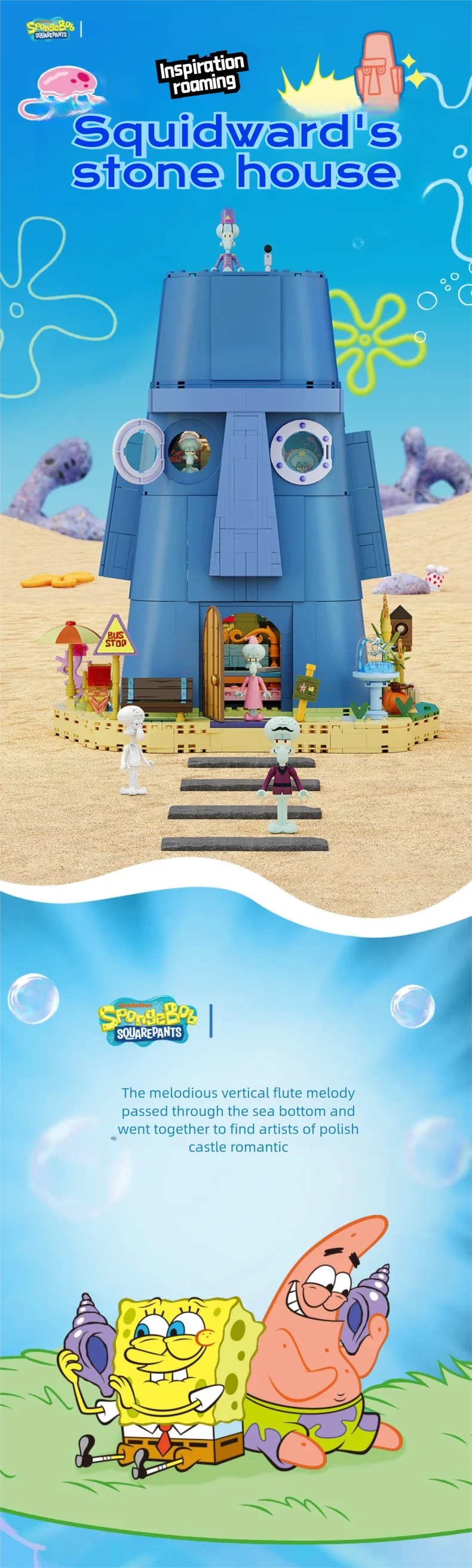 SpongeBob Krusty Krab Building Blocks – Creative Canteen Scene Model Bricks Desktop Toy for Kids