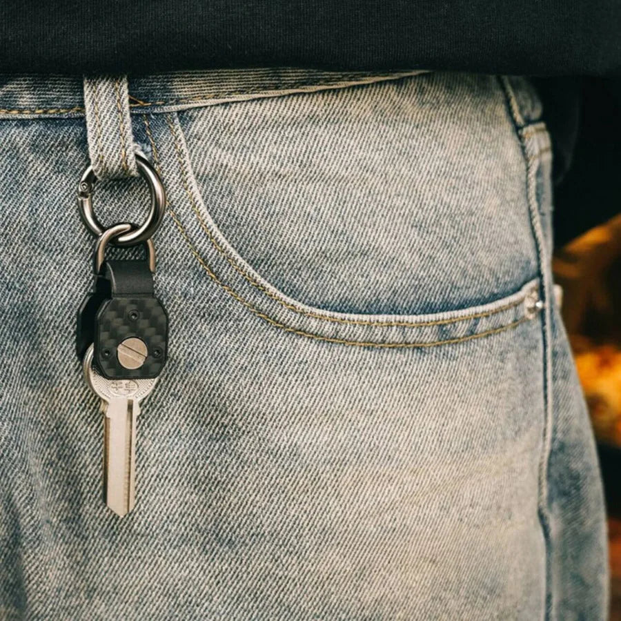 EDC Mini Key Organizer – Aluminum & Carbon Fiber Keychain Holder for Car Key Fob & Keys