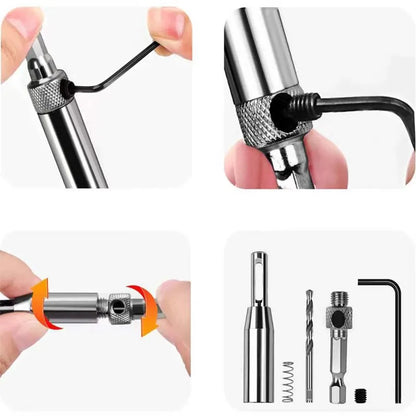 3pcs Self-Centering Hinge Drill Bits | Door, Window, Cabinet Hinge Drilling Holes Cutter | Woodworking Center Drill Bits