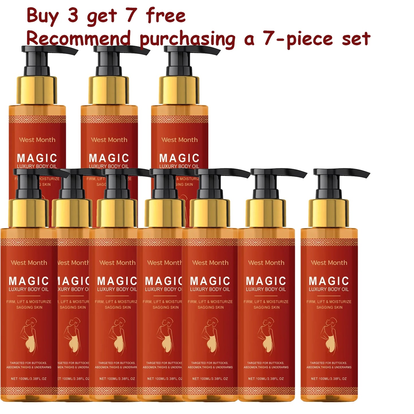 West Montr Body Tightening Oil - Daily Moisturizing Skin Care Formula for Nourishing, Softening & Hydrating Skin