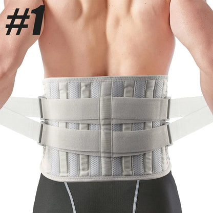 Tcare Sports Lower Back Brace with 6 Stays – Breathable Lumbar Support Belt for Pain Relief, Work Support & Anti-Skid Stability Strap